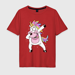 Мужская футболка оверсайз Dabbing Unicorn