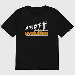 Футболка оверсайз мужская Evolution of the archer, цвет: черный