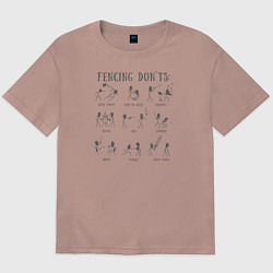 Футболка оверсайз мужская Fencing donts, цвет: пыльно-розовый