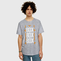 Футболка оверсайз мужская Box box box, цвет: меланж — фото 2