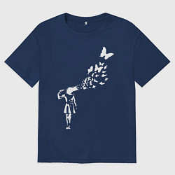 Футболка оверсайз мужская Banksy, цвет: тёмно-синий