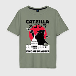 Мужская футболка оверсайз Catzilla King of Pawster