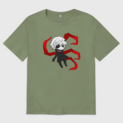 Футболка оверсайз мужская Токийский гуль, цвет: авокадо