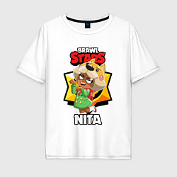 Футболка оверсайз мужская BRAWL STARS NITA, цвет: белый