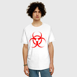 Футболка оверсайз мужская BIOHAZARD, цвет: белый — фото 2