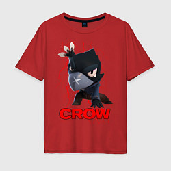 Футболка оверсайз мужская Brawl Stars CROW, цвет: красный