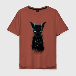 Футболка оверсайз мужская Dark Cat, цвет: кирпичный