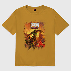 Футболка оверсайз мужская DOOM, цвет: горчичный