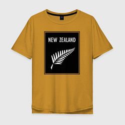 Футболка оверсайз мужская Регби Новая Зеландия, цвет: горчичный