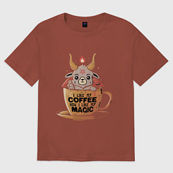 Футболка оверсайз мужская Magic Coffee, цвет: кирпичный