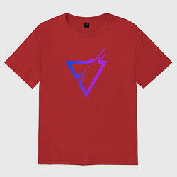 Футболка оверсайз мужская Liquid Triangle, цвет: красный