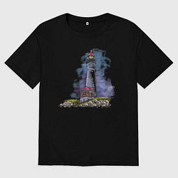 Мужская футболка оверсайз Crisp Point Lighthouse