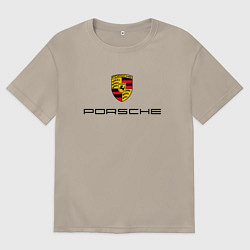 Футболка оверсайз мужская PORSCHE, цвет: миндальный