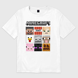 Футболка оверсайз мужская MINECRAFT, цвет: белый