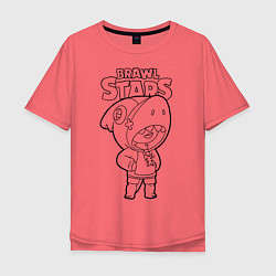 Мужская футболка оверсайз Brawl Stars LEON раскраска