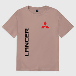 Футболка оверсайз мужская MITSUBISHI LANCER, цвет: пыльно-розовый