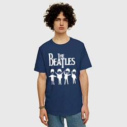 Футболка оверсайз мужская Beatles, цвет: тёмно-синий — фото 2