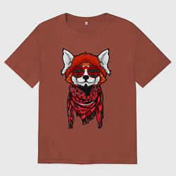 Мужская футболка оверсайз Красная панда