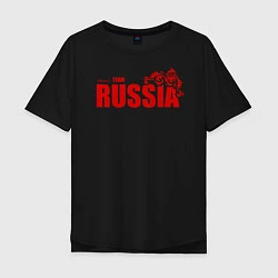 Футболка оверсайз мужская Russia, цвет: черный