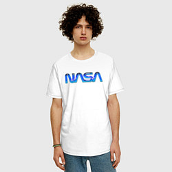 Футболка оверсайз мужская NASA, цвет: белый — фото 2
