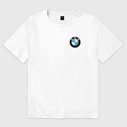 Футболка оверсайз мужская BMW, цвет: белый