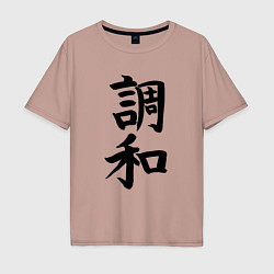 Мужская футболка оверсайз Японский иероглиф Гармония
