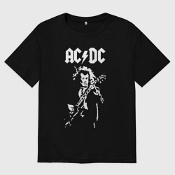 Футболка оверсайз мужская ACDC, цвет: черный