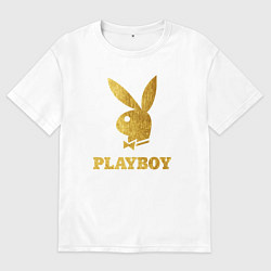 Футболка оверсайз мужская PLAYBOY GOLD, цвет: белый