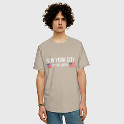 Футболка оверсайз мужская NEW YORK, цвет: миндальный — фото 2