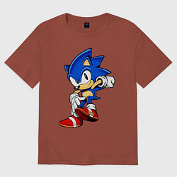 Футболка оверсайз мужская SONIC, цвет: кирпичный