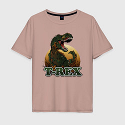 Футболка оверсайз мужская T-Rex, цвет: пыльно-розовый