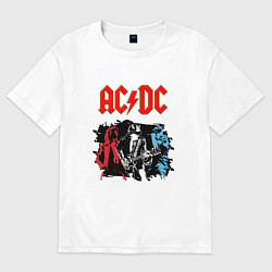 Футболка оверсайз мужская ACDC, цвет: белый