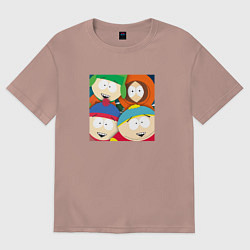 Футболка оверсайз мужская South Park, цвет: пыльно-розовый