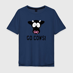 Футболка оверсайз мужская South Park Go Cows!, цвет: тёмно-синий