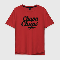 Футболка оверсайз мужская Chupa-Chups Logo, цвет: красный