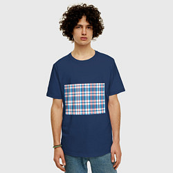 Футболка оверсайз мужская Текстура Сумка Челнока, цвет: тёмно-синий — фото 2