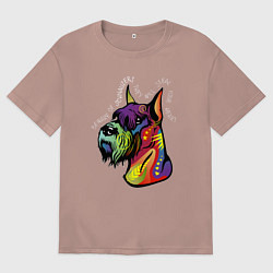 Мужская футболка оверсайз Берегись шнауцеров!