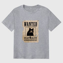 Футболка оверсайз мужская Кот, цвет: меланж