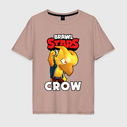 Футболка оверсайз мужская BRAWL STARS CROW PHOENIX, цвет: пыльно-розовый