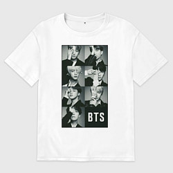 Футболка оверсайз мужская BTS, цвет: белый