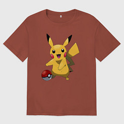 Мужская футболка оверсайз Пикачу