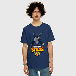Футболка оверсайз мужская BRAWL STARS CROW BLACK, цвет: тёмно-синий — фото 2