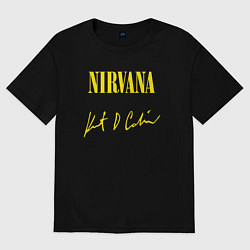Футболка оверсайз мужская NIRVANA АВТОГРАФ КУРТА КОБЕЙНА, цвет: черный