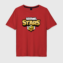 Футболка оверсайз мужская BRAWL STARS GOLD, цвет: красный