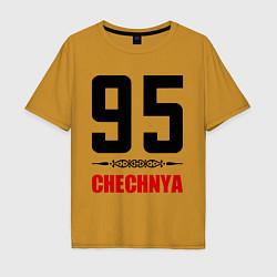Футболка оверсайз мужская 95 Chechnya, цвет: горчичный
