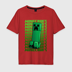 Футболка оверсайз мужская MINERCRAFT CREEPER, цвет: красный