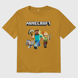 Футболка оверсайз мужская MINECRAFT, цвет: горчичный