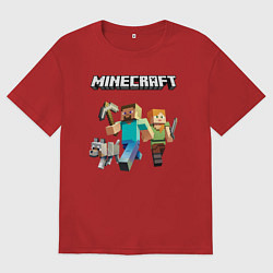 Футболка оверсайз мужская MINECRAFT, цвет: красный