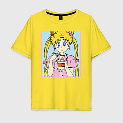 Футболка оверсайз мужская Sailor Moon Usagi Tsukino, цвет: желтый