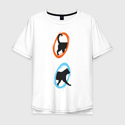 Мужская футболка оверсайз Portal Cat